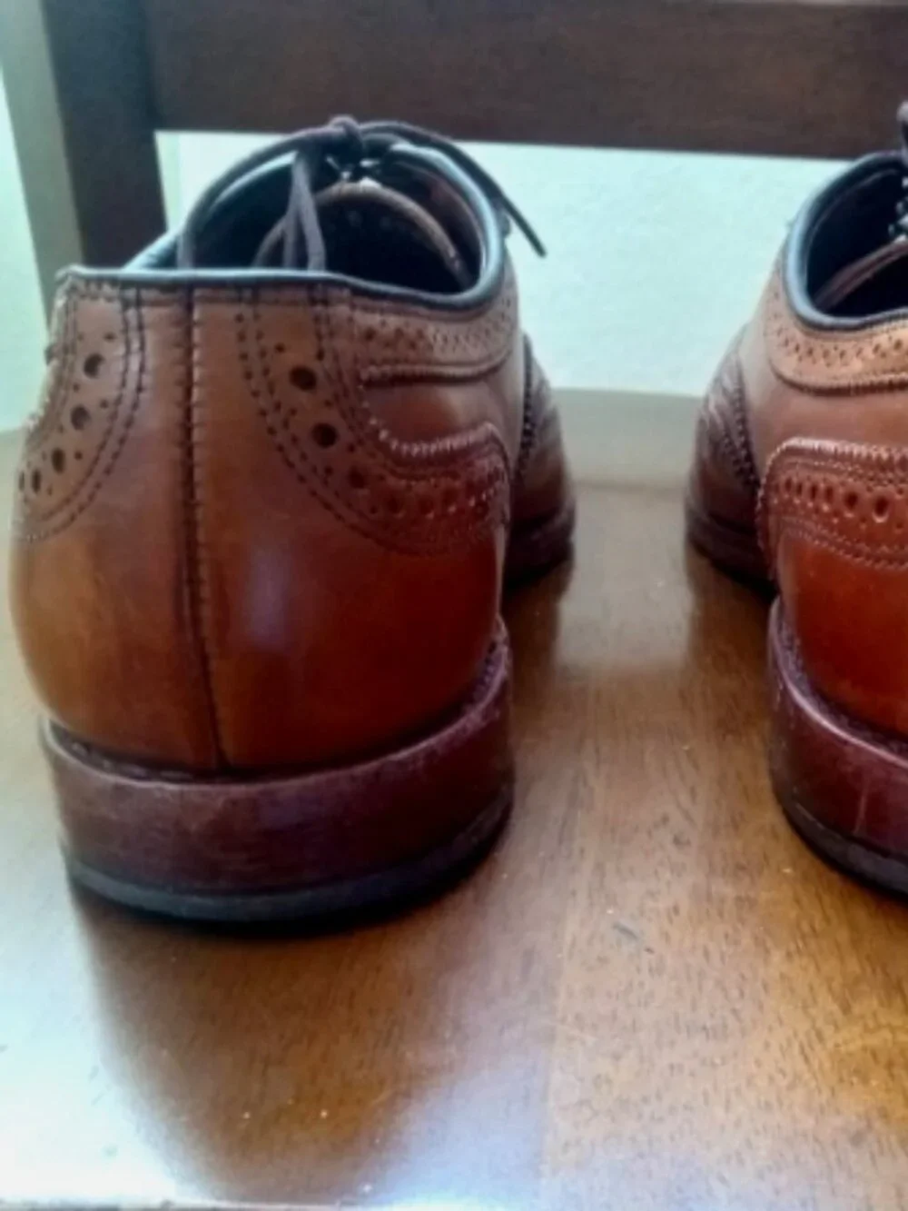 Allen Edmonds Brown Leather Wingtip Brogue Oxford Dress Shoes 8.5 D 6235